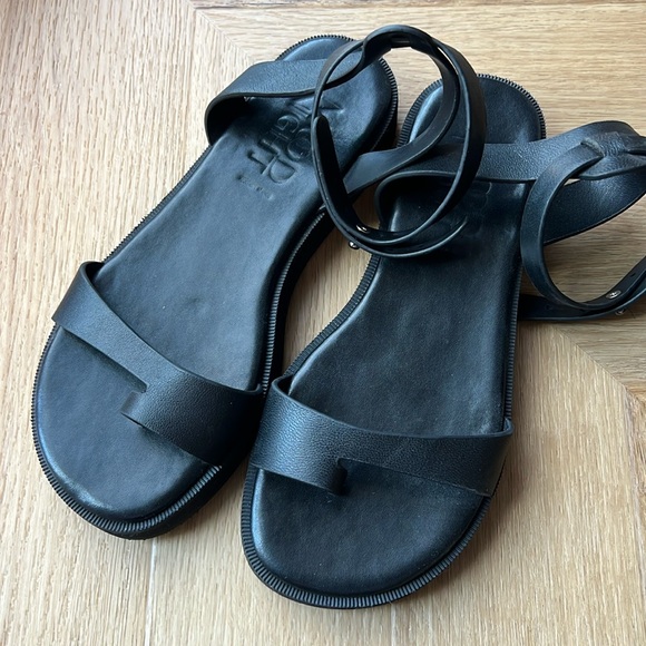 WConcept Black Leather Sandals, 37 - Picture 3 of 17